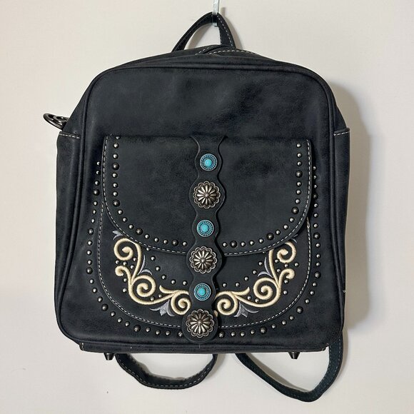 🎀Montana West Concho Backpack/Crossbody Bag - Gray - Picture 2 of 11